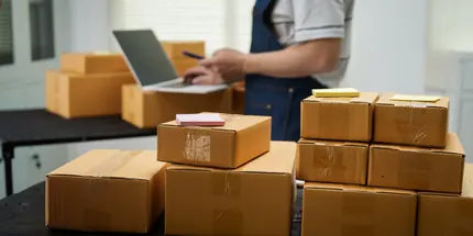Packed eCommerce parcels ready to ship